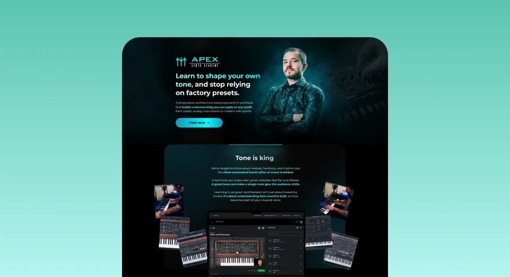 Projeto APEX Synth Academy - Página de Vendas